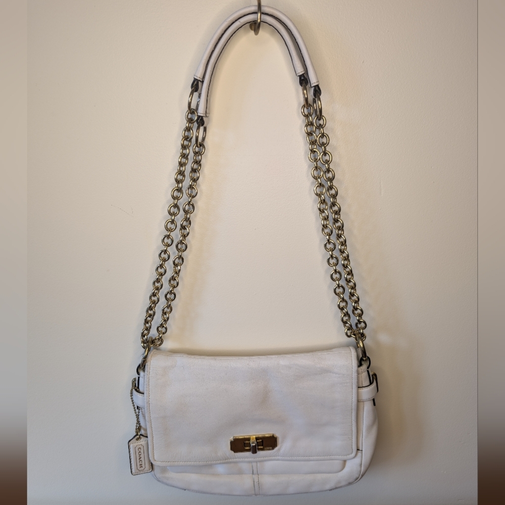 Coach Chelsea Leather Flap Convertible Chain Handle